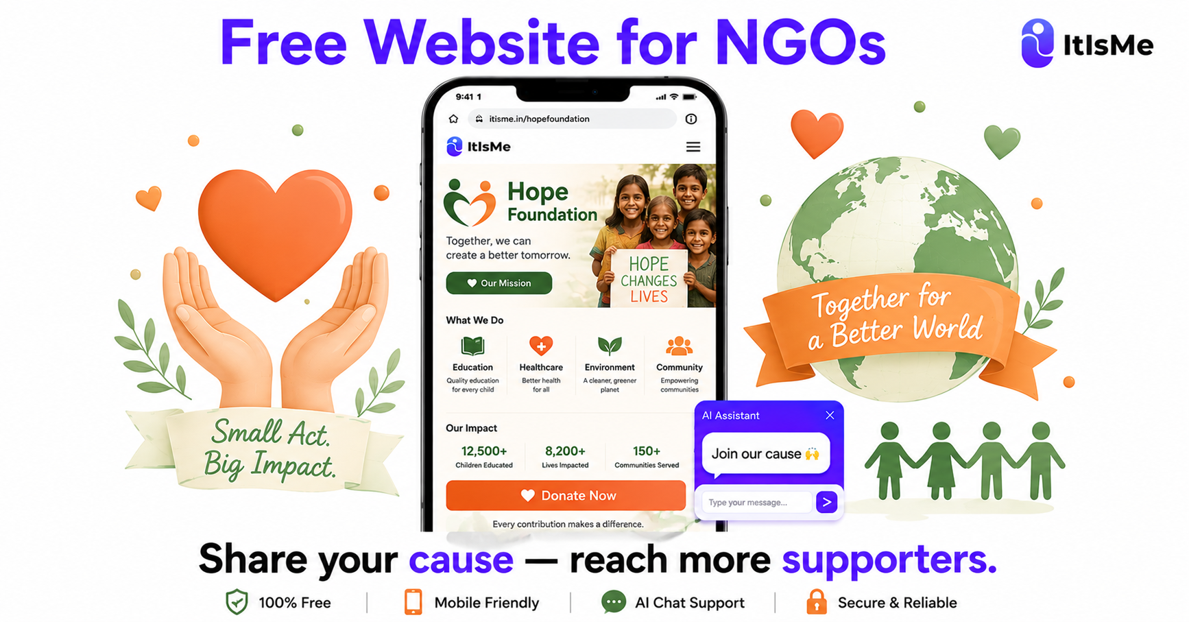 Free Website for NGOs and Non-Profit Organisations