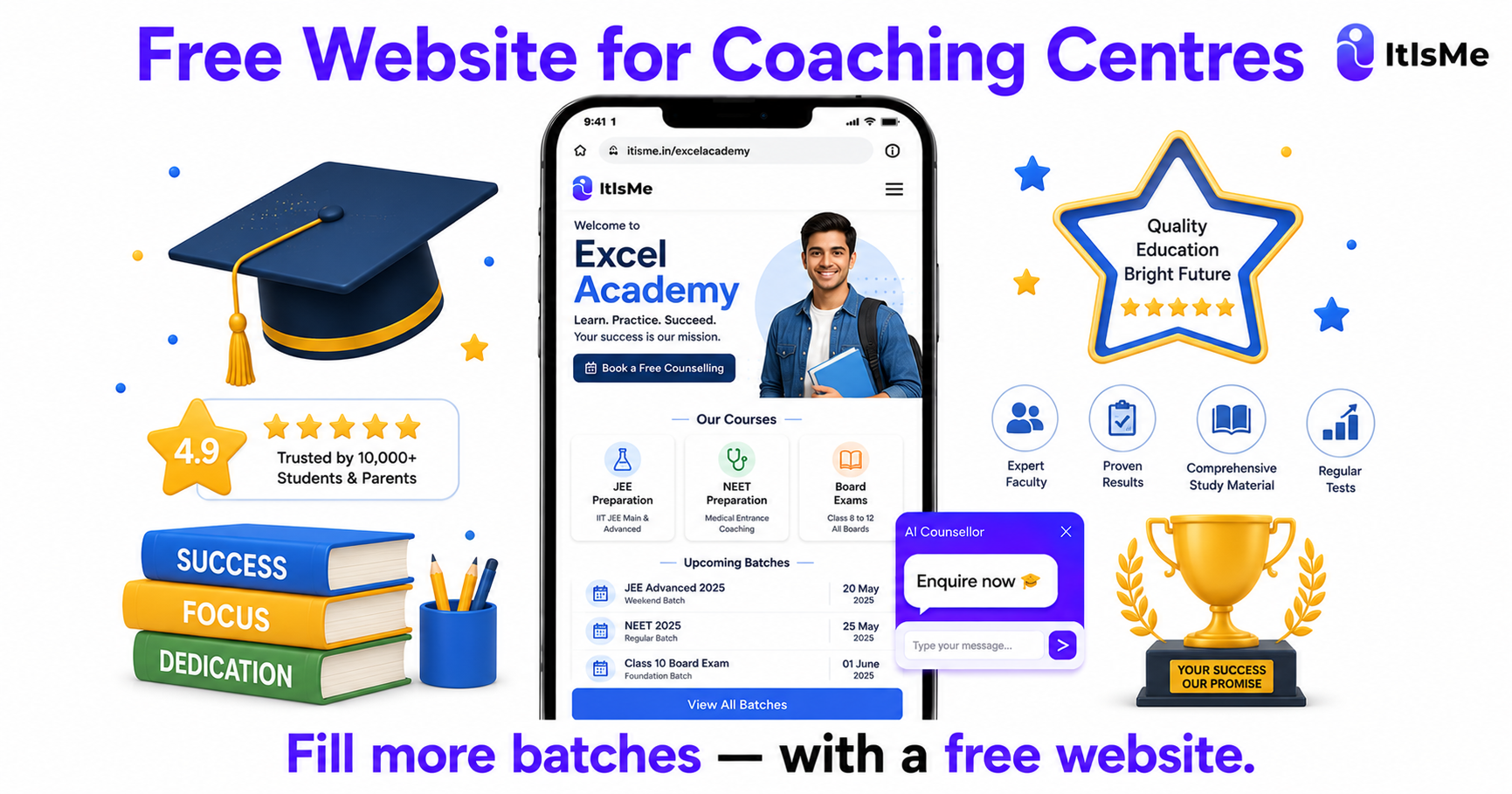 Free Website for Coaching Centres and Institutes