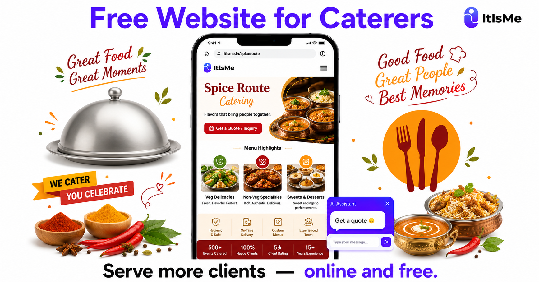 Free Website for Caterers and Catering Services